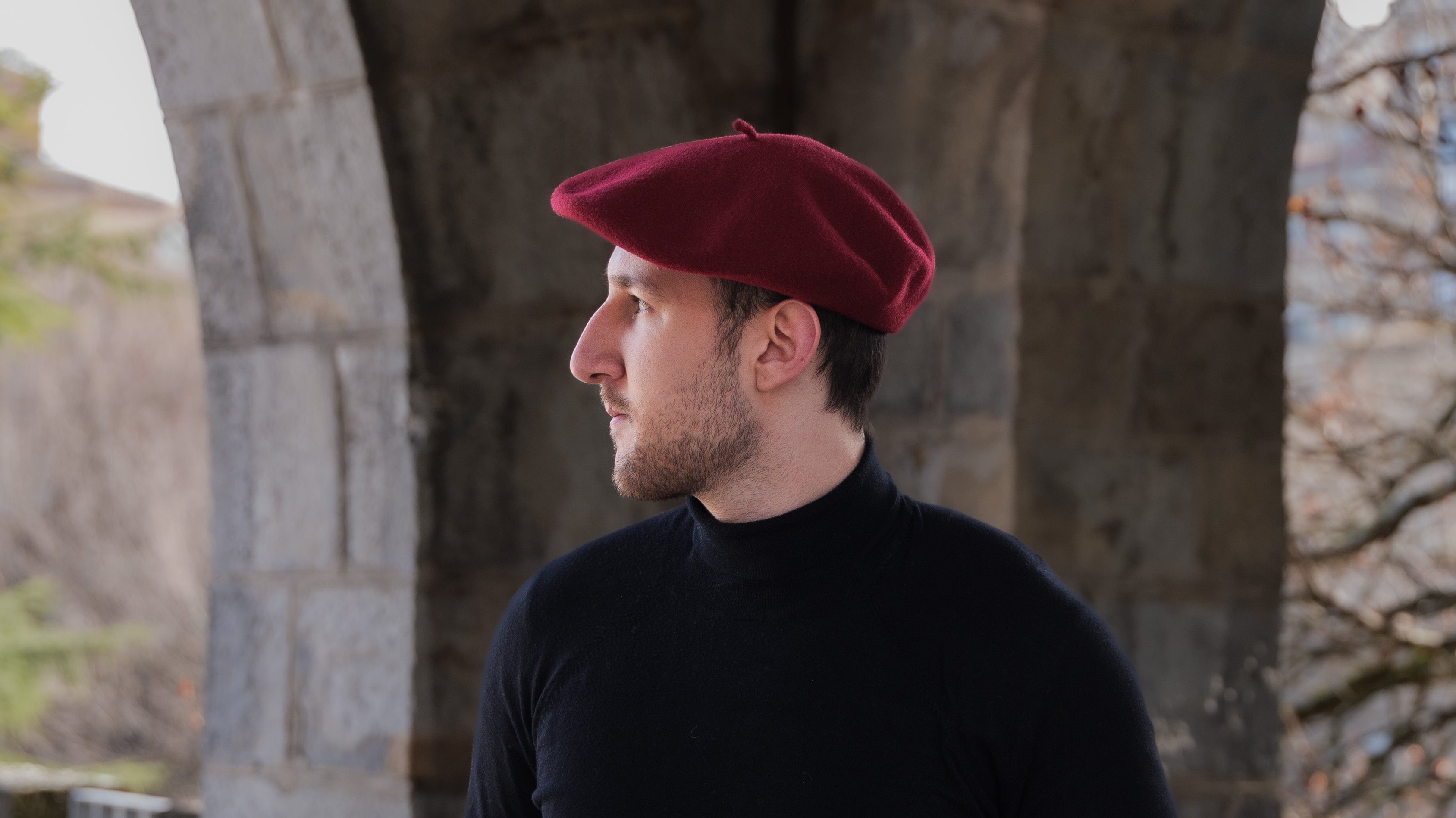 Boina burdeos 100% lana merino ¨Iberia¨ – Basquecraft