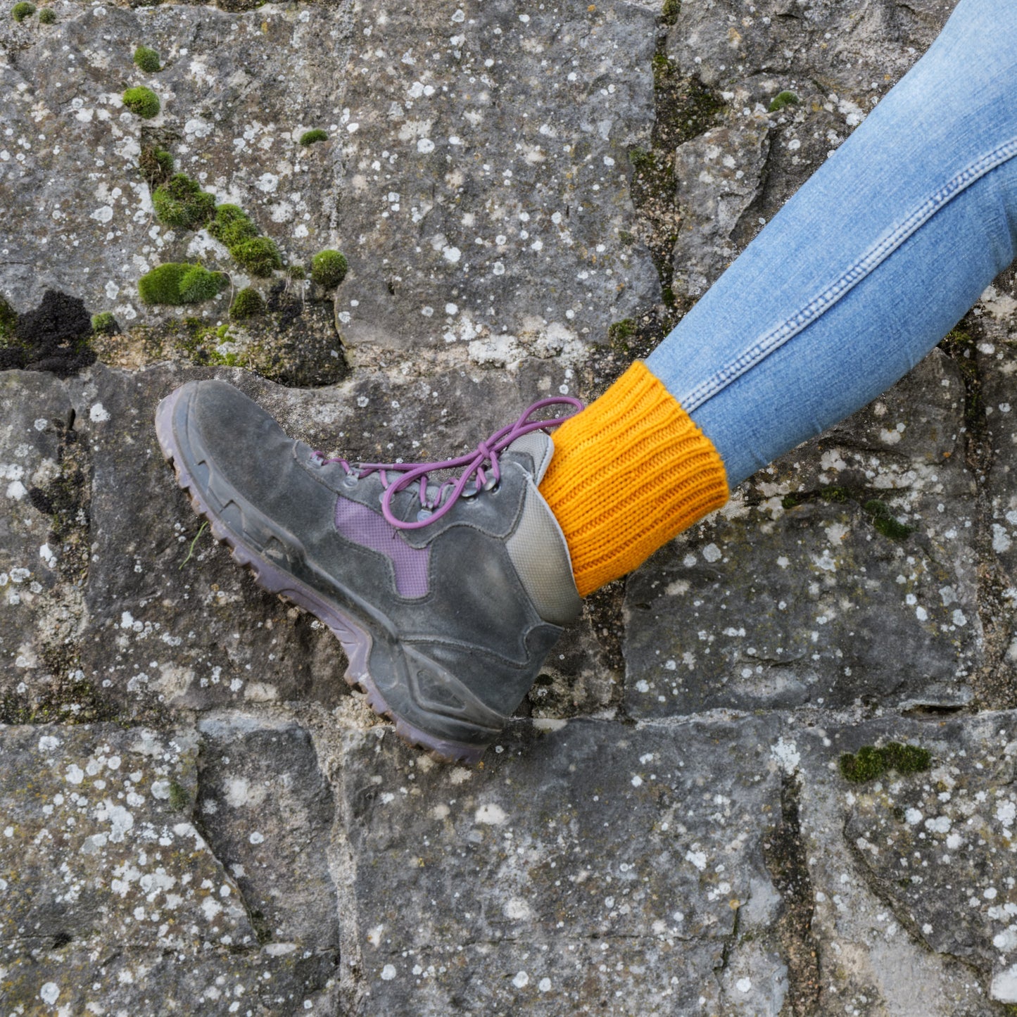 Calcetines de lana merino naranjas