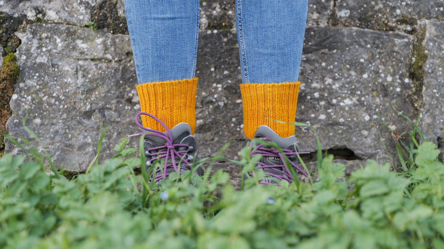 Calcetines de lana merino naranjas