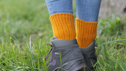 Calcetines de lana merino naranjas